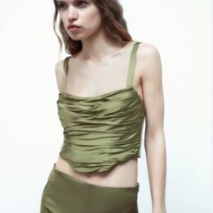 Zara green corset top